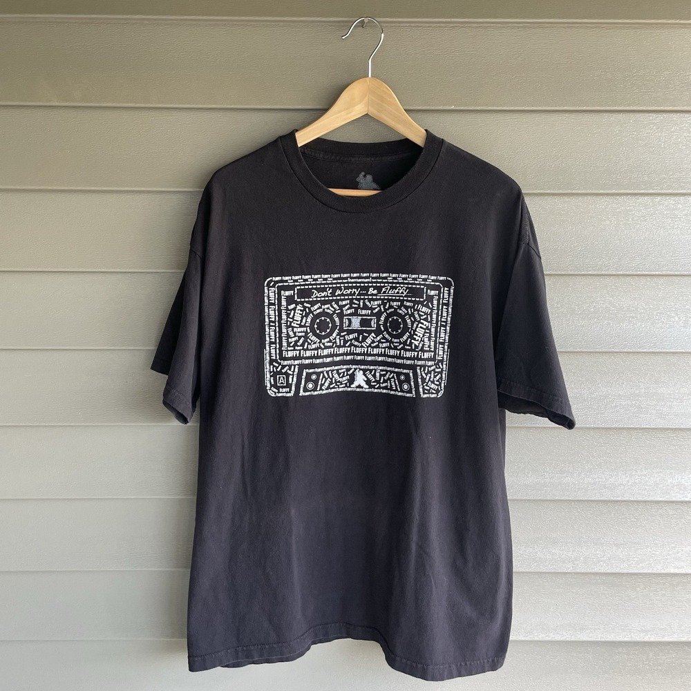 Fluffy Guy Gabriel Iglesias Don't Worry Be Fluffy T Shirt XL Black Cassette